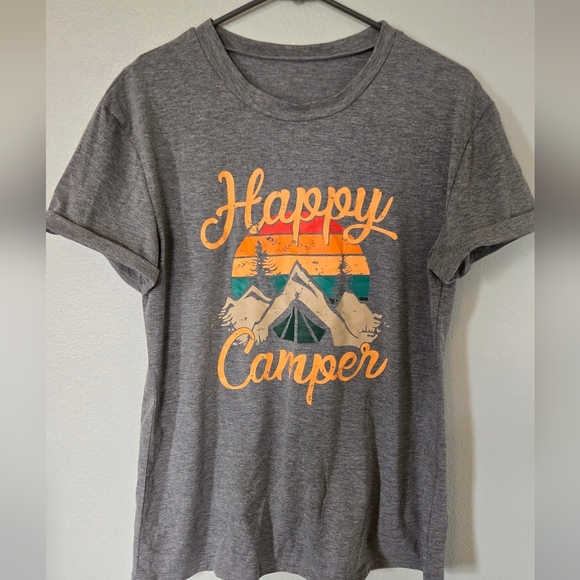 None Tops - Happy Camper Graphic Tee Size Medium